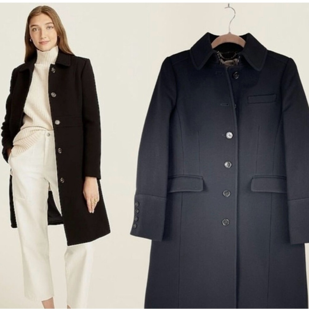 J. Crew Black Double-cloth Coat